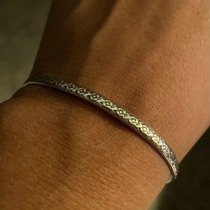 A beautiful silver bangle bracelet